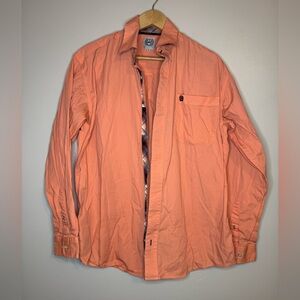 Cinch Western Button Down Shirt Coral 100% Cotton Men’s Small